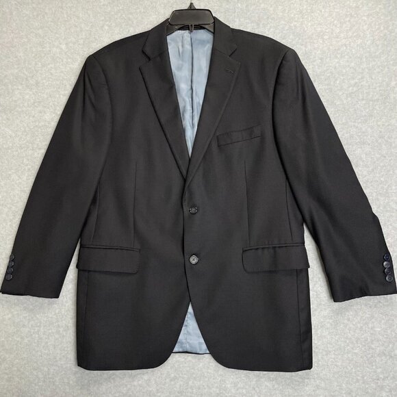 Peter Millar Sport Coat‎ Mens 42R Black Wool Suit Jacket Blazer Single Breasted - Picture 1 of 12